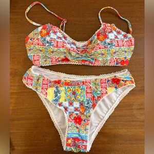 SHEIN Multicolor Patterned Bikini